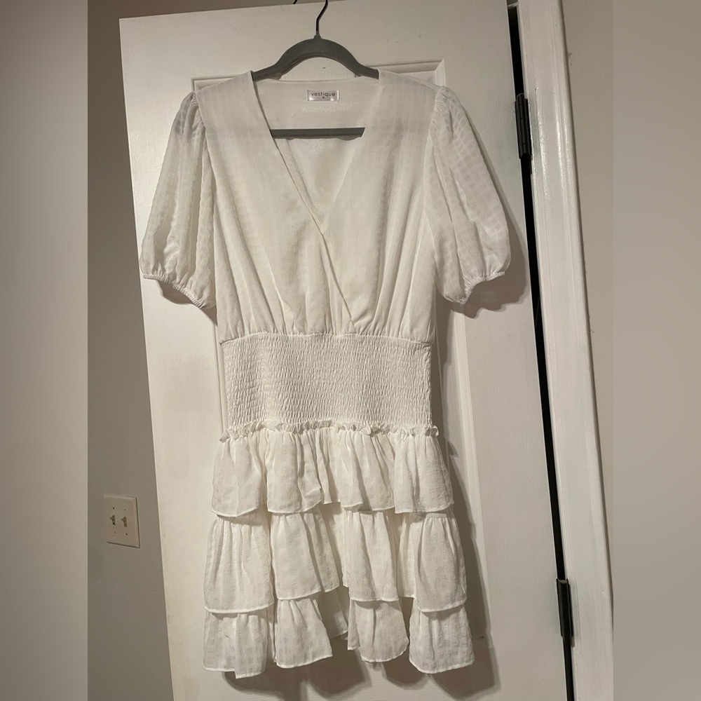 White Vestique Mini Dress